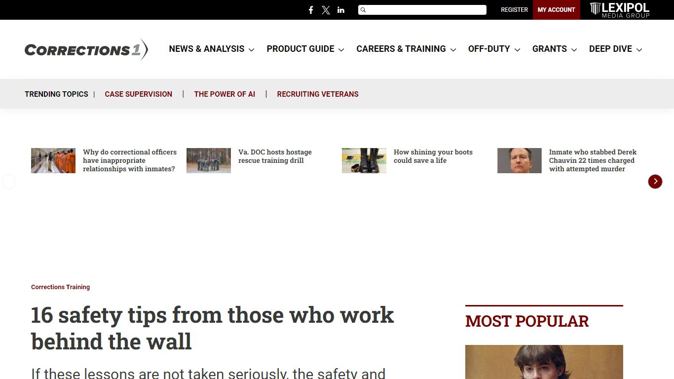 16 safety tips from those who work behind the wall - Corrections1